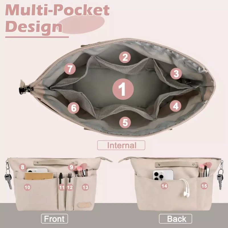 Longchamp 롱샹 르 플리지 미디엄용 키파틴 지갑 정리함 삽입물 지퍼와
