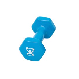 FEI 10-0553 Solid Dumbbell, Color-Coded, Vinyl Coated, 4 lb, Light Blue, Iron