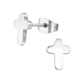 Hypo-Allergenic Cross Surgical Stainless Steel Stud Earrings