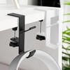 Mijradge Desk Mount Bag Holder Hook Clamp, 2-Pack, White+Black, Aluminium,