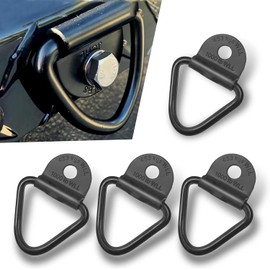 Pack-4 Gancho de Sujeción en V para Maletero de Coche, 2.3" x 2.2" Gancho en V de Metal Multifuncional Anclaje de Amarre de Carga, Accesorio de Amarre para Riel de Vehículo con Orificios de