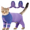 Sticky Hair Cat Clothes, Four-Leg Long Sleeve Cat Pajamas, Prevent