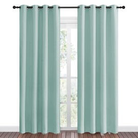 NICETOWN NICETOWN Aqua Blue Blackout Curtains 86" Long for Office, Dining Room, Guest Room, Sound Reducing Heat and Cold Block Curtain Panels for Modern Room Decorative (55" Wide by 86" Long, 2 Pieces)