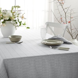 Martha Stewart Honeycomb Tablecloth, 60"x120", Charcoal Grey