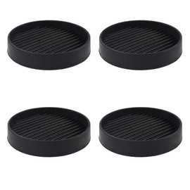 Nihfien 1.5" Round Furniture Coasters, Rubber Non Slip Furniture Leg Pads Anti Skid Gripper Caster Cup Floor Protector for Bed Couch Table Chair Cabinet Sofa 4 Pcs (Black)
