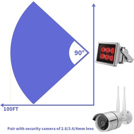 IR Illuminator 850nm Infrared Flood Light for Security Camera