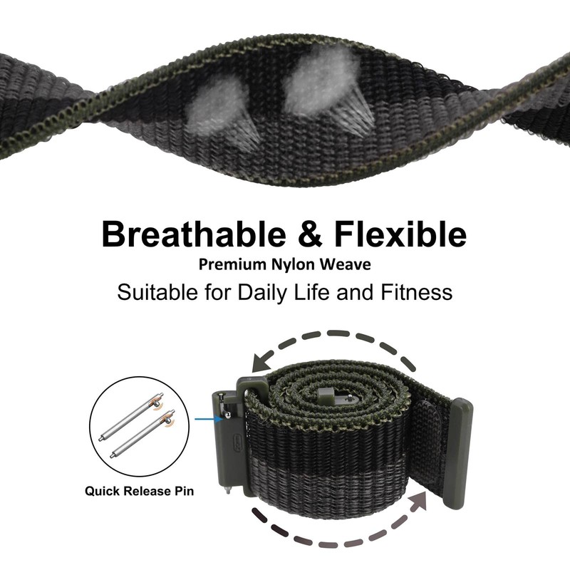 WOCCI 20mm Adjustable Nylon Watch Band, Quick Release Sport Loop