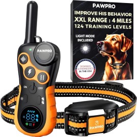 Unbranded Dog Shock Collar with Remote, Unmatched 4-Mile Range, Night-Light Mode