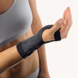 Bort Bort 103300 Black Wrist Support with Aluminium Splint Left Large (Medianus) Can Be Worn On Left Or Right Available in Various Colours, Large, Black