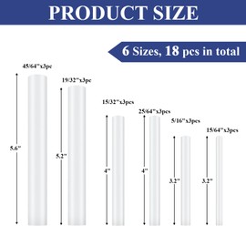 Supkiir 18Pcs Nylon Drift Punch Rod, 6 Sizes Front Sight Removal Punching Tool, Non-marring Non-sparking Nylon Rod