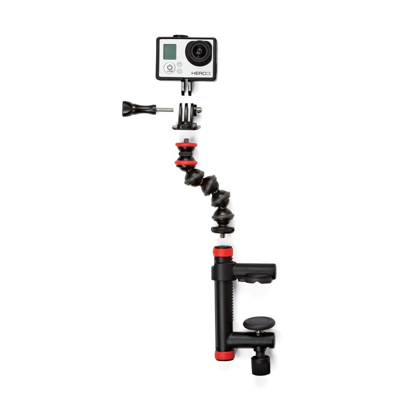 JOBY Action Clamp and Gorilla pod Arm, Black/Red, (JB01280-BWW)
