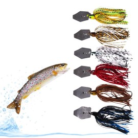 ZOKBOM 6 Pieces Artificial Lures for Bass Chatterbait Pike Chatterbait Buzzbait Fishing Lures for Trout Bass Pike