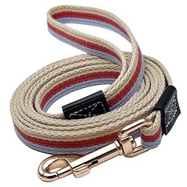 Shorven Soft Cotton Web Dog Leash Basic Training Walking Lead, 15FT Long, 0.6 Inch Wide Red
