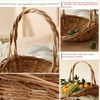 Wicker Basket With Handle 2PCS Garden Basket for Gathering Vegetables