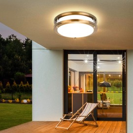 Awanber Motion Sensor LED Flush Mount Ceiling Lights, 12inch 24W 2400LM Close to Ceiling Light Fixture with Sensitive Radar Motion Activated for Porch, Hallway, Garage, Kitchen, Closet, Stair - 3000K