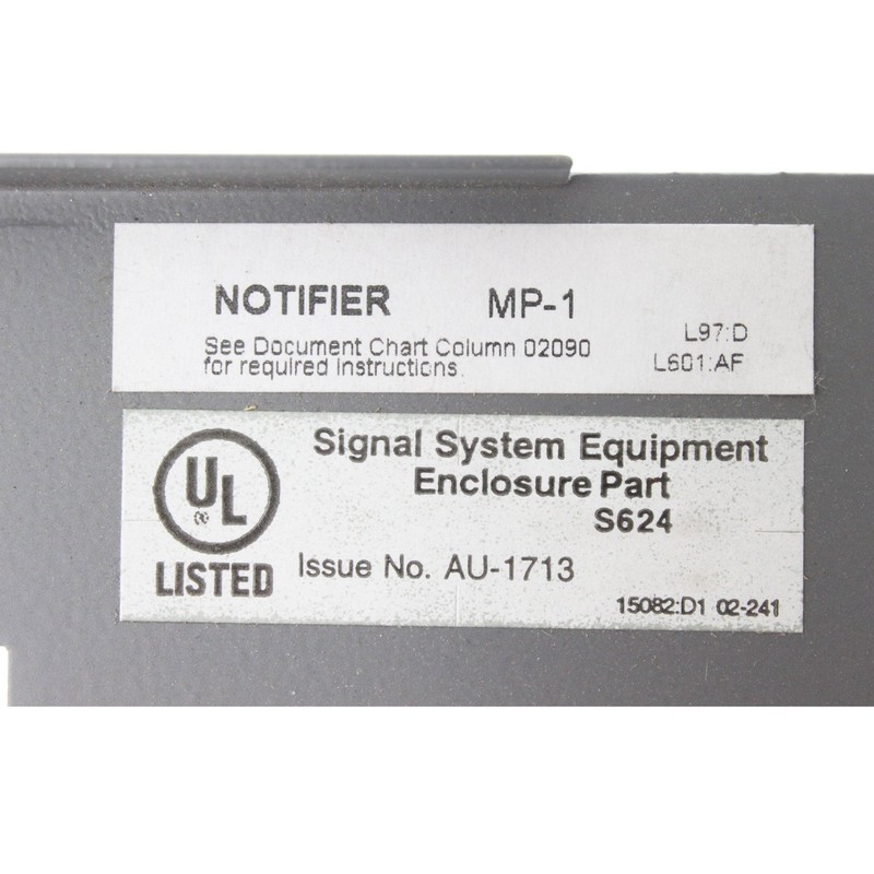 Notifier MP-1 Control Panel Face Plate Dress Panel