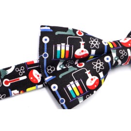 OCIA Cotton Cute Pattern Pre-tied Bow Tie Adjustable Bowties for Adult & Children Black White Red Yellow (Chemistry)