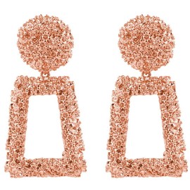 Geometric Earrings, Dangle Earrings Women, Large Square Earrings, Trendy Earrings, Large Hanging Earrings for Women, Fashion Jewellery, Gift for Women, Zinc, No Gemstone