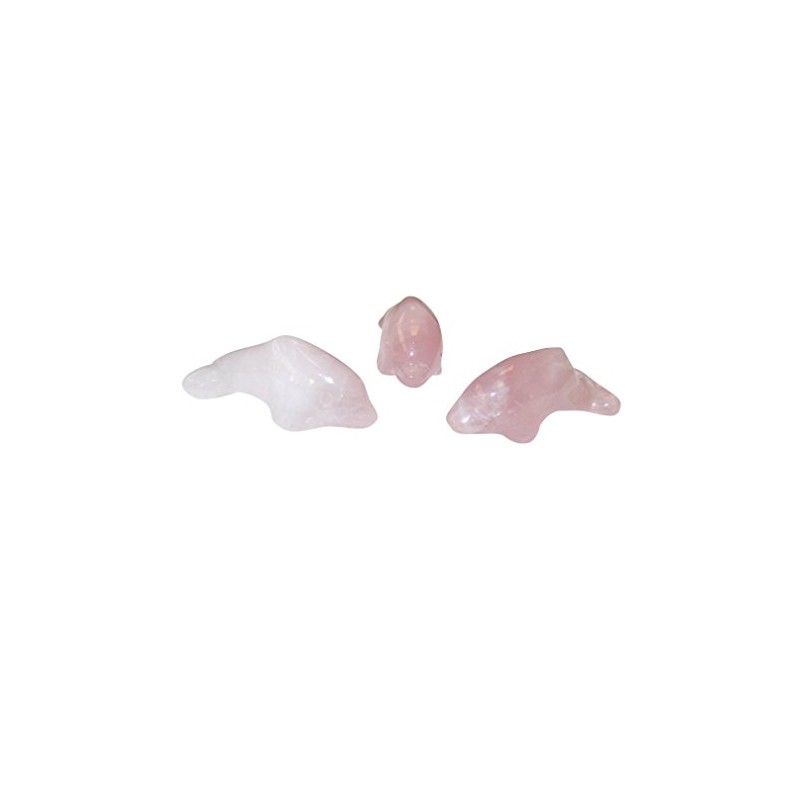 Rose Quartz Gemstone Dolphin 40 x 12.5 mm – Lucky