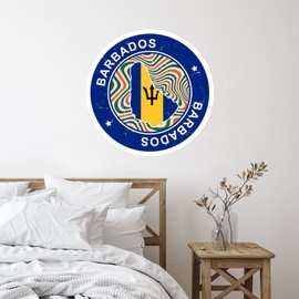 Barbados Cups Wall Decoration Words Letter Stickers International Flag Bunting Banner Removable Wall Stickers for Playroom Garage Family Mirrors Vinyl 22in