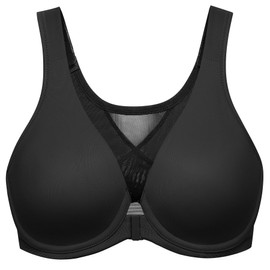 MELENECA Women's Front Fastening Bras Plus Size Unlined Underwire Back Support Posture Bra Black 42G