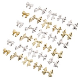 FRCOLOR 100pcs Bow Knot Nail Charms Durable Alloy Manicure Decorations for Women Elegant DIY Rhinestone Embellishments for Nail Art Creative Accessories for Unique Designs