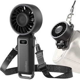 Portable Turbo Fan 100 Speed Handheld Fan, Foldable 4 in 1 Rechargeable Personal Fan for Neck Desk Travel Concerts and Outdoor Use