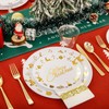 Ciaell 175 Pieces Christmas Plastic Plates - Christmas Gold Plastic