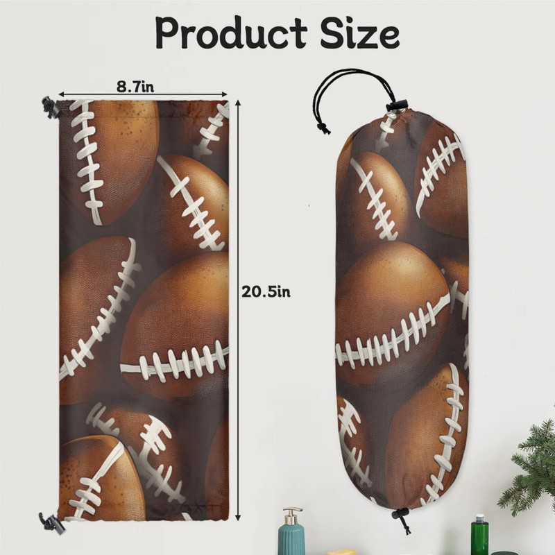 Kizmoglux American Football Plastic Bag Holder 2 Pcs Grocery Bag