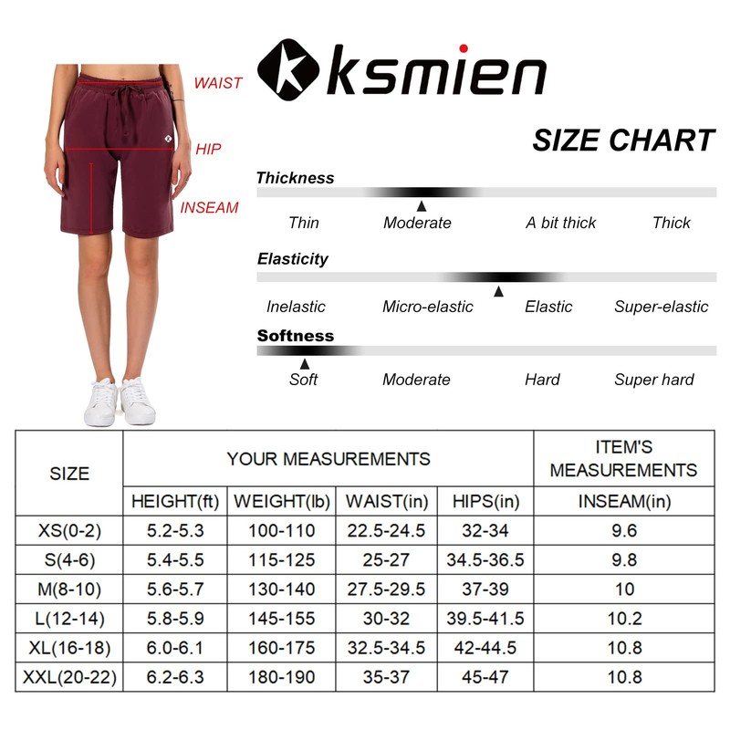 Ksmien Bermudas - Pantalones cortos largos de algodón de 10