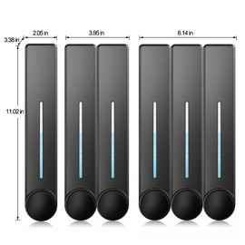 Liquid Soap Dispenser Wall Mount, 3 Chamber Bathroom Shower Pump Dispenser,Press Manually Lotion Soap Dispenser Use for Shampoo, Soap, Conditioner, Shower Gel, for Bathroom Kitchen Hotel (Black)