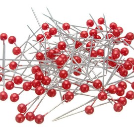 AEXGE Round Ball Head Quilting Pins Sewing Pin Straight Pins,Pack of 100 (Red)