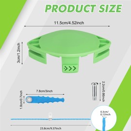 Eyoloty 34 Pack 2900719 Quickload Serrated Blades & 0.12" Pre-Cut Line Compatible with Greenworks 2101602 2101602A STBA40B210 BST4000 ST40B410 Weed Eater String Trimmer Edger,with Screw Parts(53 Pack)