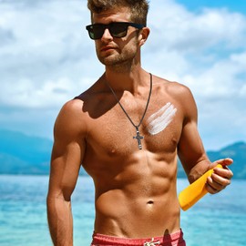 JAYUMO Cross Necklace for Men Stainless Steel Silver Gold Black Cross Pendant Lord's Prayer Necklace for Women (Black Philippians 4:13+ 22 inch chain)