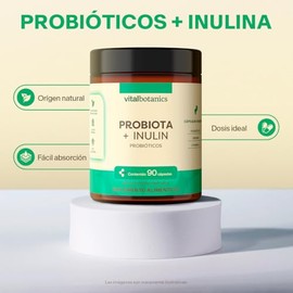 VITAL BOTANICS - Suplemento Alimenticio - Probiotics 60 Billion CFU - 2 Cepas de Probióticos con Prebióticos - Nopal, Inulina, Papaina, Bromelina y Vi
