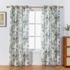 MYSKY HOME Linen Sheer Curtains for Living Room Leaf Patterned