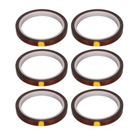 6pcs Heat Resistant Tape Residue Free Polyimide Sublimation Thermal Tape for DIY T Shirt Mug Electronics Crafts 1cm / 0.4in