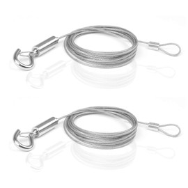 ZKSM Picture Hanging Wire 2 Packs Adjustable Stainless Steel Wire with Loop and Hook 1.5 mmx2 m Heavy Duty Frame Hanger Rope for Light Lamp Hardware, Supports up to 20 KG