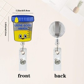 Urine Good Hands Badge ID Clip - Secure & Stylish Name Badge Holder for Doctors, Nurses, Teachers - Durable Reel with Quick Release - Perfect for Healthcare & Education Professionals