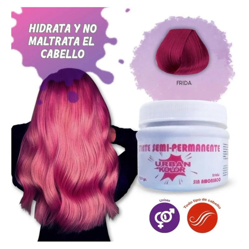 Tintes Fantasia Para Cabello Semipermanente Sin Amoniaco Tono Rojo Radiante