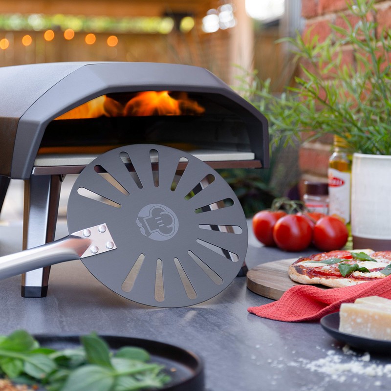 Chef Pomodoro Aluminum Turning Pizza Peel with Detachable Wood Handle