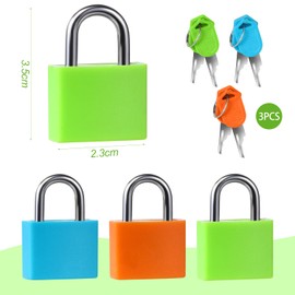 Suitcase Lock Luggage Locks with Keys 23mm Small Luggage Padlocks Locker Lock with Key Suitcase Locks Travel Locks for School Gym Classroom 3 Colors