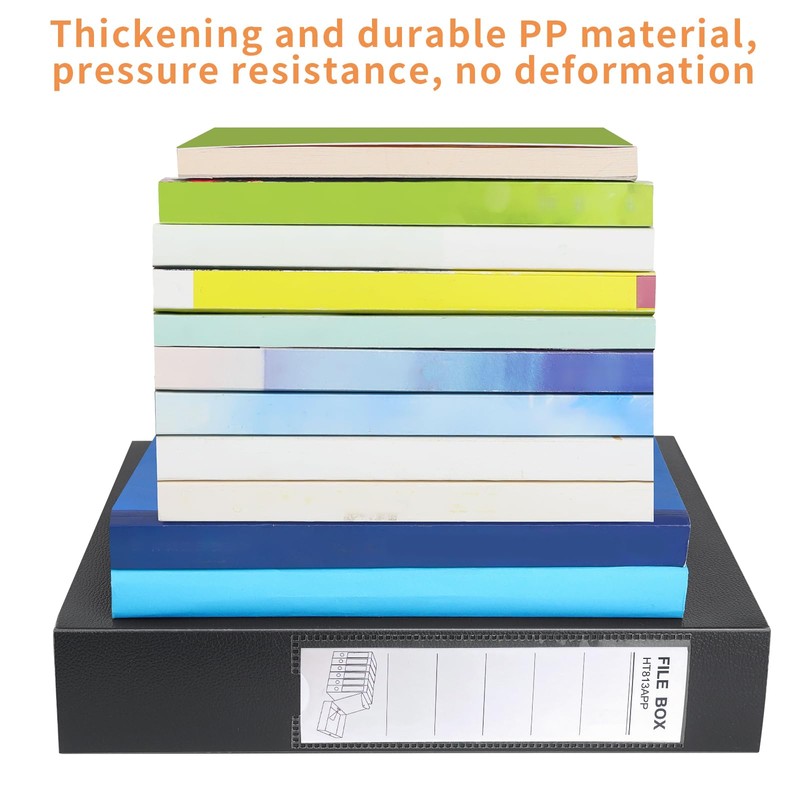 HUA JIE 2 Pack A4 Storage File Boxes Archives Case,65mm