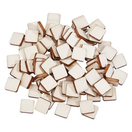 DELORIGIN 400pcs 0.4 Inch Unfinished Wood Pieces Small Square Blank Wooden Cutouts Natural Slices Wood Pieces Ornaments Project Supplies for Crafts Home Decor Painting Writing Engraving Carving