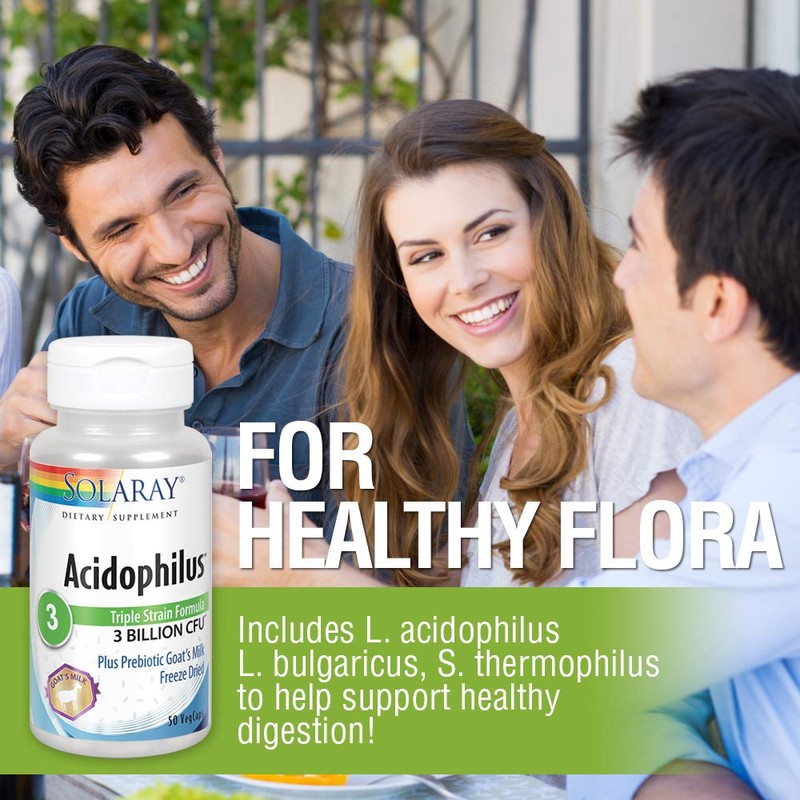 SOLARAY Acidophilus 3 Strain Probiotic & Prebiotic Goats Milk |