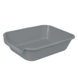 Ying Tutu 1 Pack of Extra Large Cat Litter Box (ABS Material), Low Entry Senior Litter Pen for Geriatric Kitty Big Cats, Jumbo Pet Safe Litter Boxes Tray for Indoor Pets Potty (Gray, 20" L x 15.5" W)