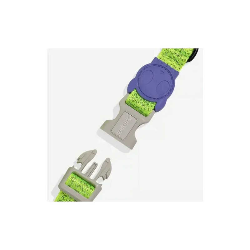 Zee.Dog Collar Reflectante Perro Verde Lima Talla L Seguridad Nocturna