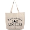 Natural Canvas Tote Bag If lost return to Los Angeles