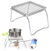 Portable Campfire Grill Silver Mini Folding Grill Rack Stainless Steel