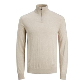 JACK & JONES Male Quarter Zip Plain Quarter Zip, beige